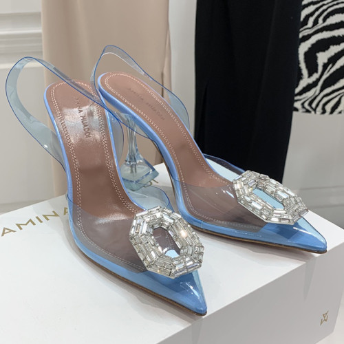 Amina Muaddi Womens Shoes Sandals Slippers Luxury Brand Fashion Pumps for Women with Original Box 9cm Heel