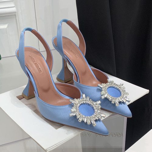 Amina Muaddi Womens Shoes Sandals Slippers Luxury Brand Fashion Pumps for Women with Original Box 9cm Heel