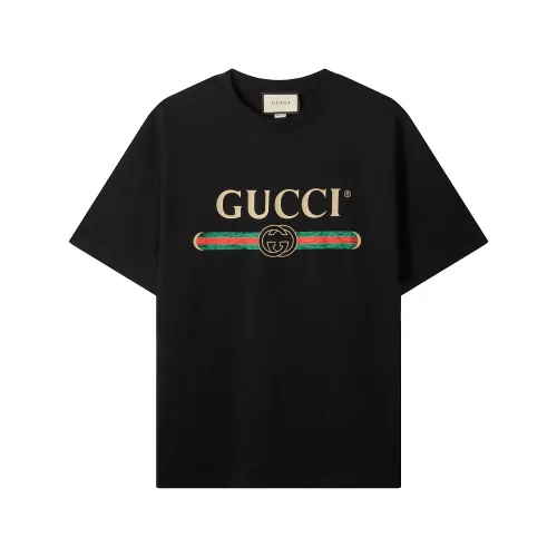 Gucci Luxury Brand Women Mens Short Sleeve T-Shirt OVERSIZE WASHED T-SHIRT WITH GUCCI LOGO   
