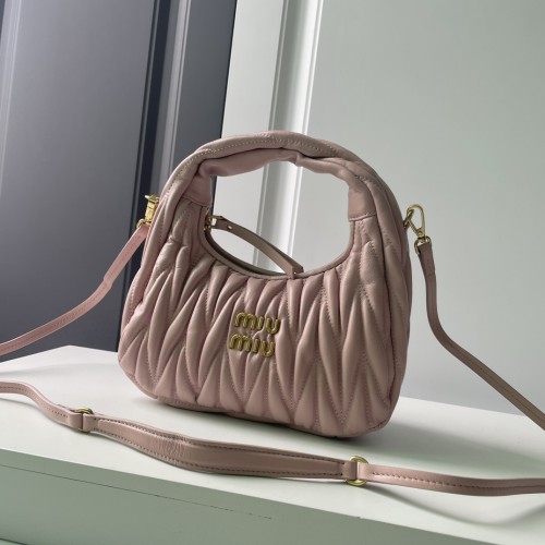 MiuMiu Womens Fashion Handbags Matelassé Shoulder Bag Leather Luxury Brand Miu Miu Wander Matelasse Nappa Leather Hobo Bag  