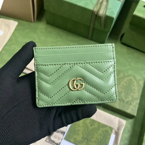 Gucci Womens Bag Wallets Card Holder Luxury Brand GG Marmont matelassé card case in leather with Original Box