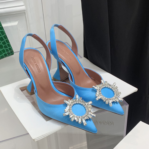 Amina Muaddi Womens Shoes Sandals Slippers Luxury Brand Fashion Pumps for Women with Original Box 9cm Heel