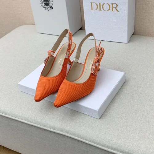Dior Women Shoes Pumps Luxury Design Fashion Type 6.5cm High Heel Shoes for Wedding Style J'ADIOR SLINGBACK PUMP Cotton Fabric with Original Box