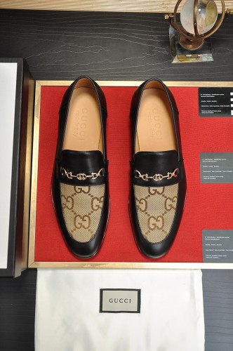 Gucci Mens Shoes Leather Design Luxury Brand Business Dress Shoes for Men with Original Box