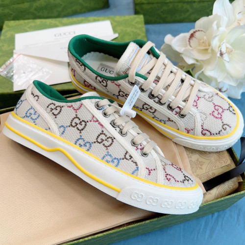 Gucci Mens Shoes Sneakers Luxury Brand men's Gucci Tennis 1977 sneaker 628709 H9H70 1161 with Original Box