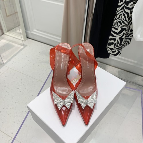 Amina Muaddi Womens Shoes Sandals Slippers Luxury Brand Fashion Pumps for Women with Original Box 9cm Heel