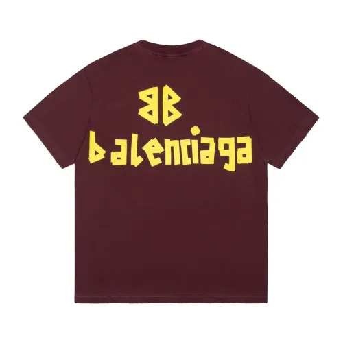 Balenciaga Luxury Brand Women Mens Short Sleeve T-Shirt TAPE TYPE T-SHIRT MEDIUM FIT IN DARK RED   