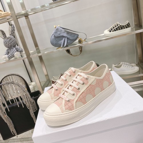 Dior Womens Shoes Fashion Sneakers WALK'N'DIOR SNEAKER Cotton Canvas Luxury Brand with Original Box Whatsapp 