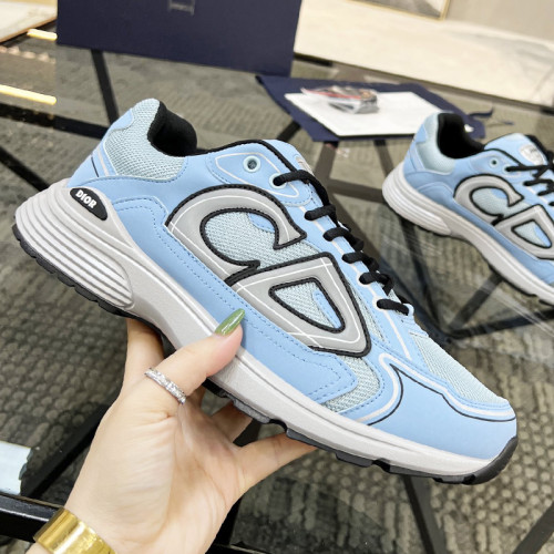 Dior Mens Shoes Sneakers Luxury Brand B30 SNEAKER Blue Mesh and Technical Fabric with Original Box 3SN279ZRD_H568