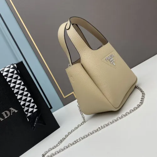 Prada Womens Shoulder Bags Leather Shopping Bag with Original Box