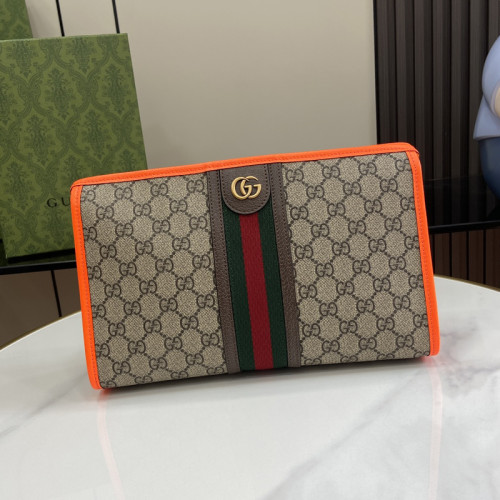 Gucci Womens Mens Unisex Bags Wallets Clutch Luxury Brand GG Supreme Ophidia Toiletry Case with Original Box  