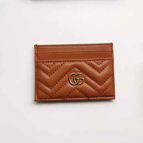 Gucci Womens Bag Wallets Card Holder Luxury Brand Black Leather GG Marmont Card Case with Original Box