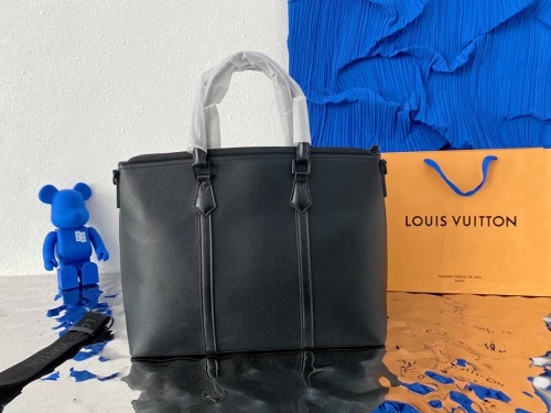 Louis Vuitton Mens Shoulder Bags Handbags Luxury Brand Fashion LOCK IT TOTE M59158 Black Grained calf leather