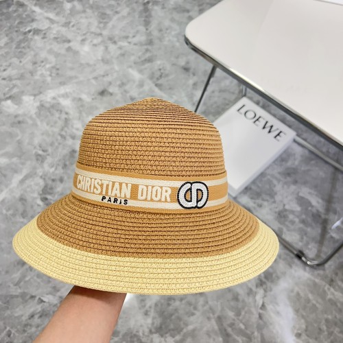 Dior Womens Bucket Hat Straw Hat Luxury Brand Design Dior Cap with Original Box  