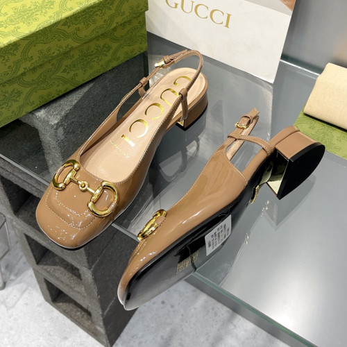 Gucci Womens Shoes Pumps Luxury Brand Women's Low-Heel Pump With Horsebit In Leather 2.5cm Heel with Original Box 694855 BNC00 5815