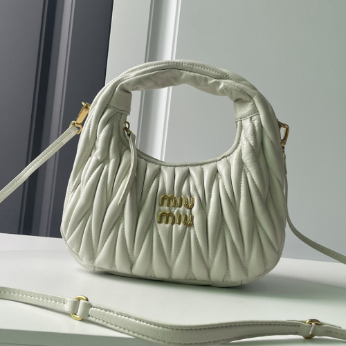 MiuMiu Womens Fashion Handbags Matelassé Shoulder Bag Leather Luxury Brand Miu Miu Wander Matelasse Nappa Leather Hobo Bag  