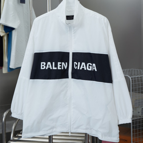 Balenciaga Men Womens Jackets Coat Luxury Brand Mens Jacket BALENCIAGA ZIP-UP JACKET IN WHITE Top Quality   