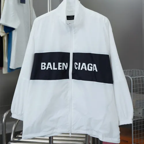 Balenciaga Men Womens Jackets Coat Luxury Brand Mens Jacket BALENCIAGA ZIP-UP JACKET IN WHITE Top Quality   