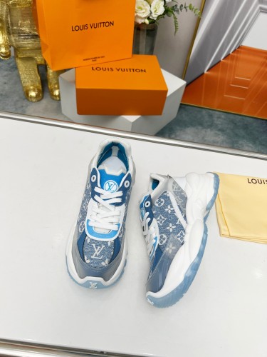Louis Vuitton Womens Shoes Sneakers Lace-Up Luxury Brand Fashion LV Run 55 Sneaker with Original Box 1ACGOQ  