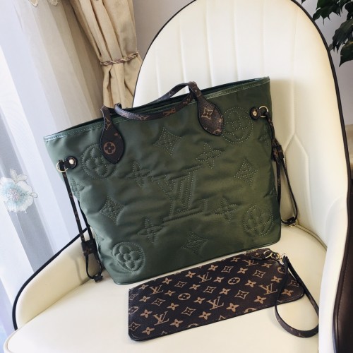 Louis Vuitton Womens Bags Handbags Luxury Brand Fashion Type NEVERFULL MM M21352 Silver Coated canvas