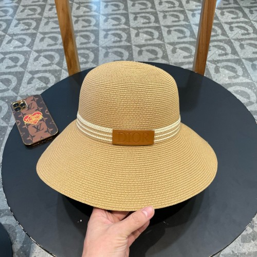 Dior Womens Bucket Hat Straw Hat Luxury Brand Design Dior Cap with Original Box  