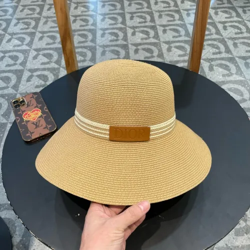 Dior Womens Bucket Hat Straw Hat Luxury Brand Design Dior Cap with Original Box  