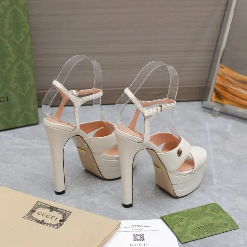 Gucci Womens Shoes Sandals 14cm Heel and 4.5cm Platform Luxury Brand with Original Box 719844 C9D00 9022 Women's Interlocking G studs sandal in leather Whatsapp 