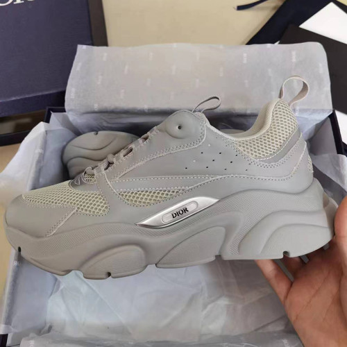 Dior Mens Shoes Sneakers Luxury Brand Breathable Design B22 SNEAKER Technical Mesh with Beige and Smooth Calfskin with Original Box  