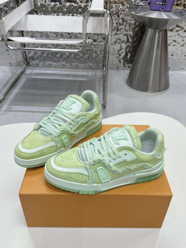 Louis Vuitton Mens Shoes Fashion Sneakers Design Luxury Brand LV TRAINER SNEAKER 1ABLVV Mix of materials with Original Box 1ABLUR  