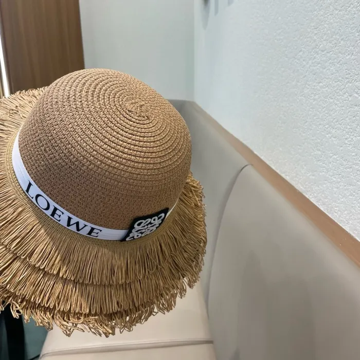 Loewe Womens Bucket Hat Straw Hat Luxury Brand Design Loewe Hats with Original Box  