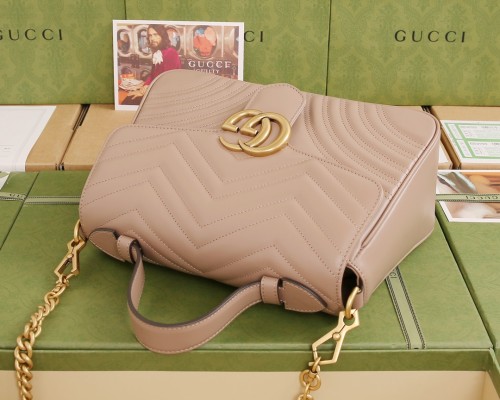 Gucci Womens Bags Shoulder Messenger Bag Luxury Brand Gucci Leather GG Marmont Small Top Handle Bag with Original Box 498110 DTDIT 1000