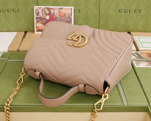 Gucci Womens Bags Shoulder Messenger Bag Luxury Brand Gucci Leather GG Marmont Small Top Handle Bag with Original Box 498110 DTDIT 1000