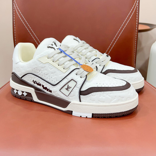 Louis Vuitton Mens Shoes Fashion Sneakers Design Luxury Brand LV TRAINER SNEAKER 1ABLVV Mix of materials with Original Box 1ABLUR  