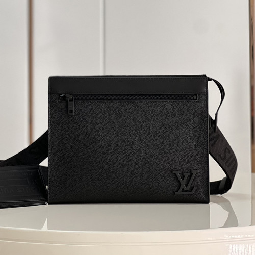 Louis Vuitton Mens Bags Clutch Luxury Brand Fashion Type MESSENGER VOYAGE M59329 with Original Box Black Aerogram cowhide leather