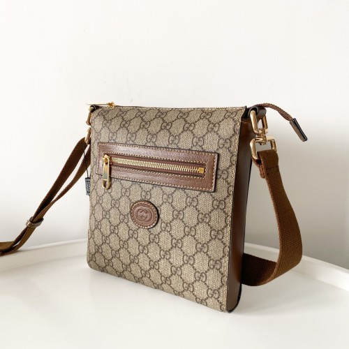 Gucci Mens Messenger Shoulder Bags Luxury Brand Fashion Bags GG Black Messenger Bag 523599  