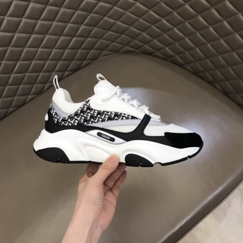 Dior Mens Shoes Sneakers Luxury Brand Breathable Design B22 SNEAKER Technical Mesh with Beige and Smooth Calfskin with Original Box