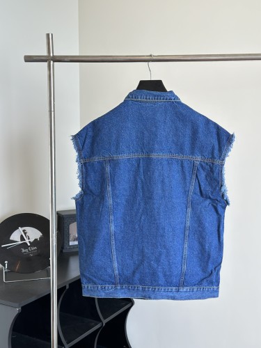 Givenchy Womens Mens Coat Luxury Brand Mens Denim Vest Jacket with Original Box   