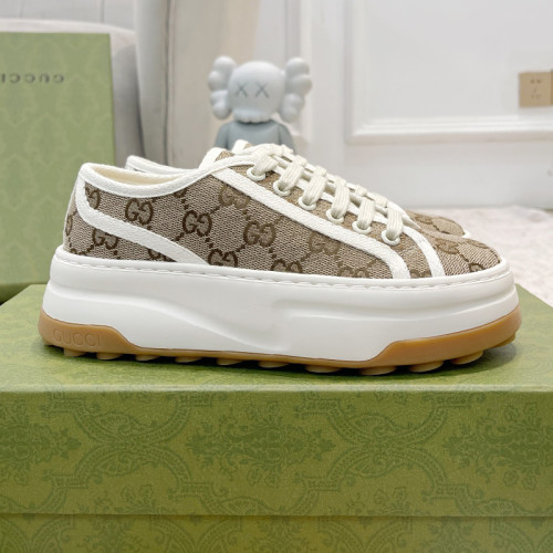 Gucci Womens Shoes Sneakers Luxury Brand Women's GG sneaker in beige and ebony Original GG with Original Box  