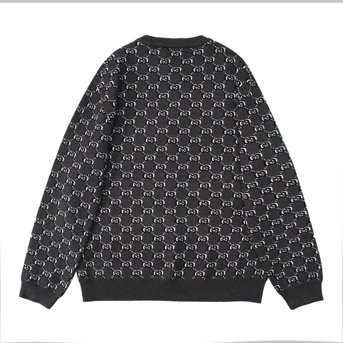 Gucci Men Womens Sweater Luxury Brand Womens Knitwear WOOL JACQUARD SWEATER WITH GG SHADOW 794503 XKEAP 1150 Top Quality   