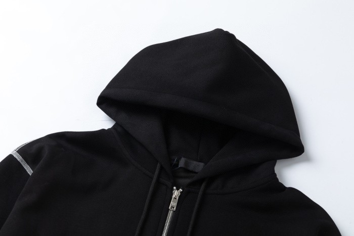 Prada Women Mens Zip Hoosie Coat Luxury Brand Mens Sweatshirts   