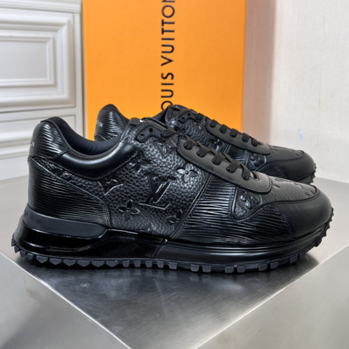 Louis Vuitton Men Shoes Sports RUN AWAY SNEAKER Running Design Luxury Brand with Original Box 1A9ZKQ Black Monogram-embossed grained calf leather and Epi calf leather