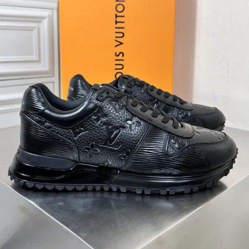 Louis Vuitton Men Shoes Sports RUN AWAY SNEAKER Running Design Luxury Brand with Original Box 1A9ZKQ Black Monogram-embossed grained calf leather and Epi calf leather