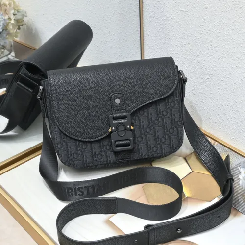 Dior Womens Mens Bag Saddle Bag Luxury Brand Design Fashion Type Shoulder Bags Mini Saddle Shouldertas Black Dior Oblique Jacquard and Grained Calfskin with Original Box  