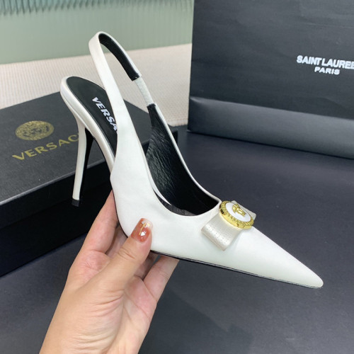 Versace Brand Womens Sandals Shoes Pumps Leather Big Size LA MEDUSA LEATHER PUMPS with 6cm High Platform and 10cm Heel Design  
