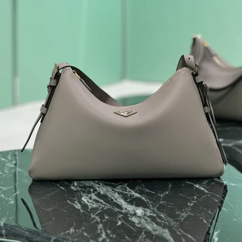 Prada Mens Womens Unisex Shoulder Bags Luxury Brand Prada Aimée large leather shoulder bag with Original Box  