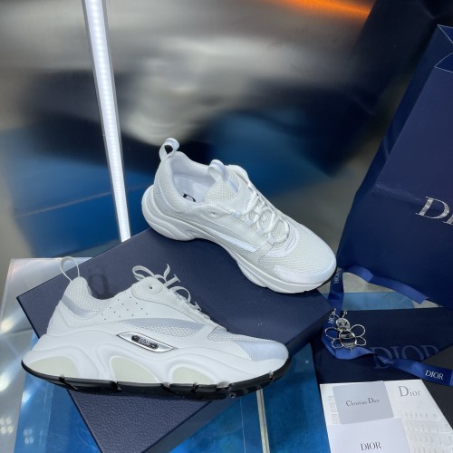 Dior Mens Shoes Sneakers Luxury Brand Breathable Design B22 SNEAKER Mesh with Smooth Calfskin with Original Box 3SN231YXX_H861