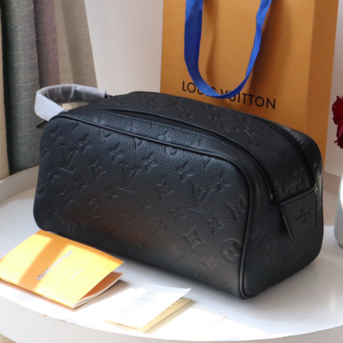 Louis Vuitton Womens Bags Clutch Luxury Brand DOPP KIT TOILET POUCH Taurillon Monogram leather with Original Box M59478