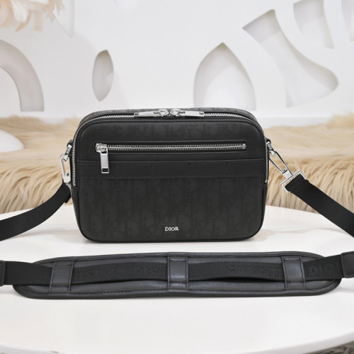 Dior Mens Bags Crossbody Bags SAFARI BAG WITH STRAP Black CD Diamond Canvas with Original Box  
