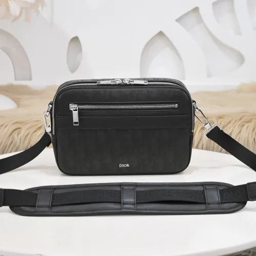 Dior Mens Bags Crossbody Bags SAFARI BAG WITH STRAP Black CD Diamond Canvas with Original Box  