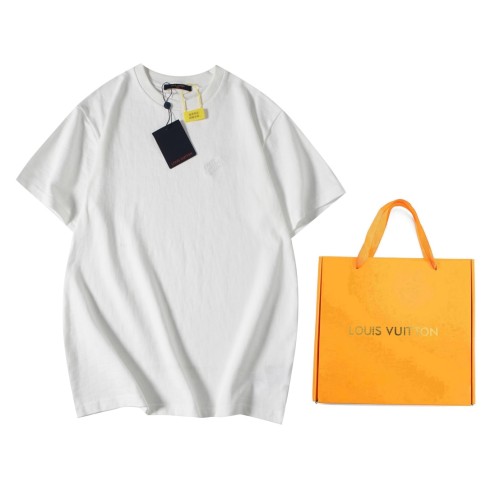 Louis Vuitton Luxury Brand Men Womens Short Sleeve T-Shirt Damier Cotton Pique T-Shirt   